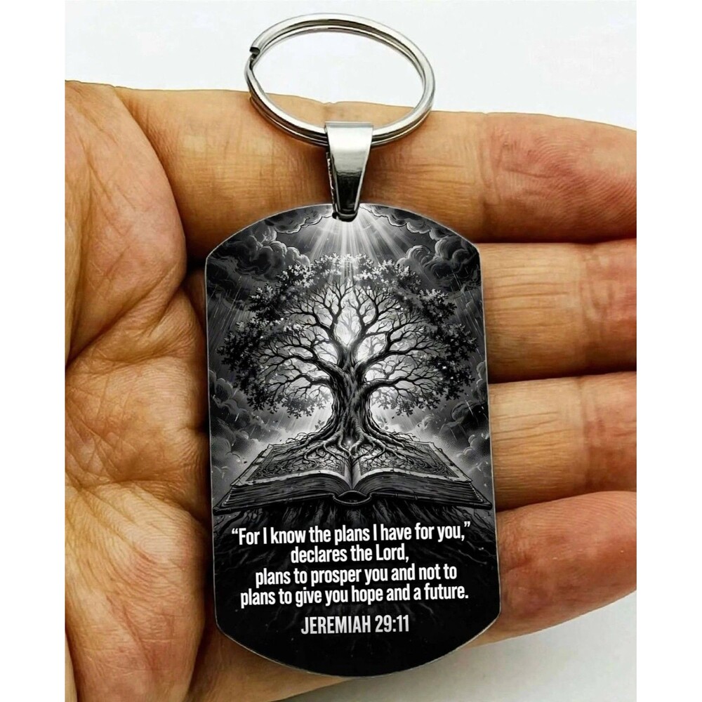 Jeremiah 29 : 11 God Lord Jesus Christ Stainless Keychain Reminder Faith Bless